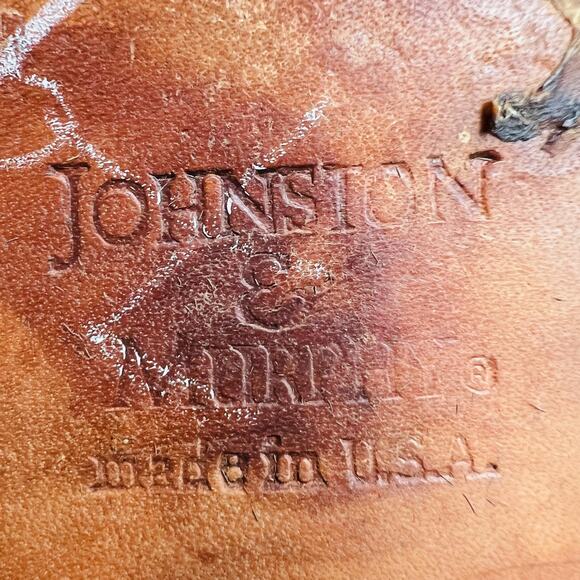 Johnston & Murphy Shoes Mens 8 Black Leather Wingtip Oxford Vintage USA Brogue main image 7